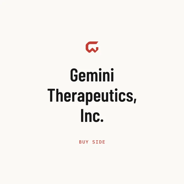 Buy side: Gemini Therapeutics, Inc.
