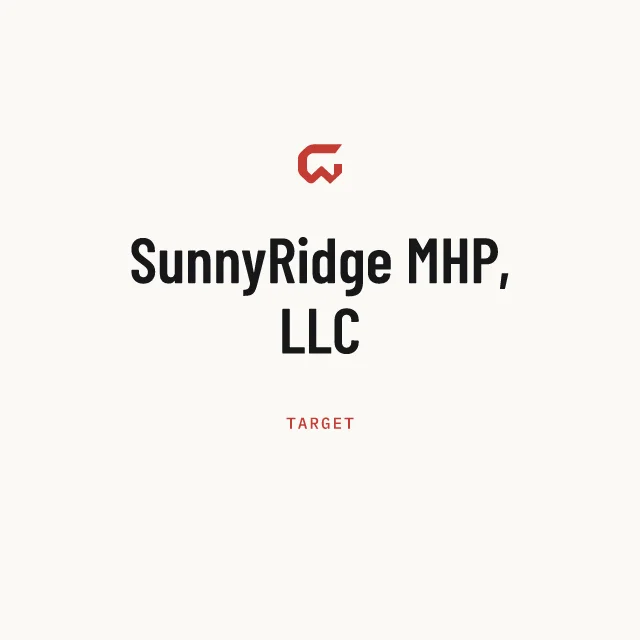 Target: SunnyRidge MHP, LLC