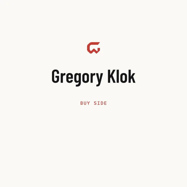 Buy side: Gregory Klok