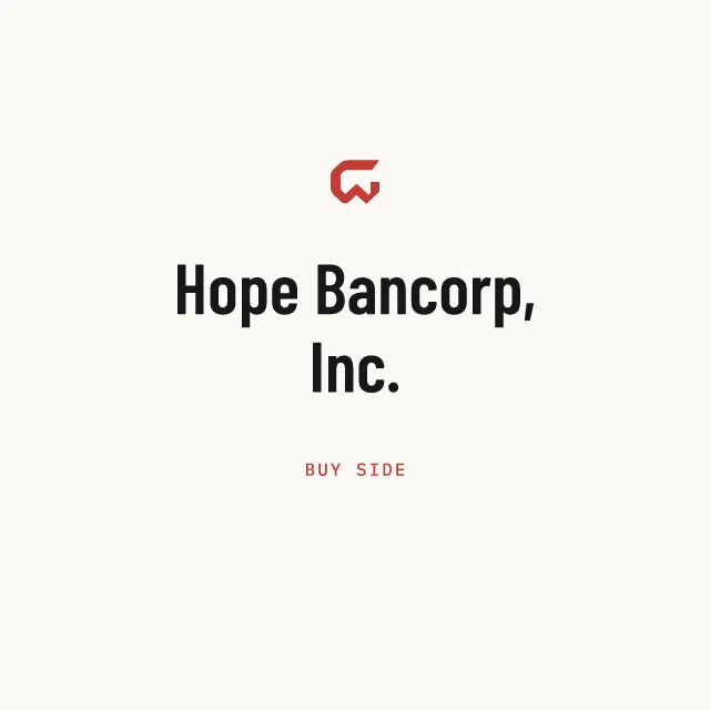 Buy side: Hope Bancorp, Inc.