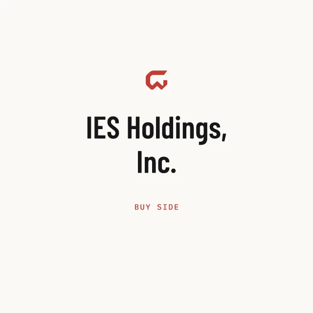 Buy side: IES Holdings, Inc.