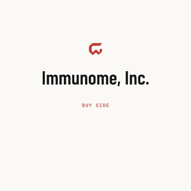 Buy side: Immunome, Inc.