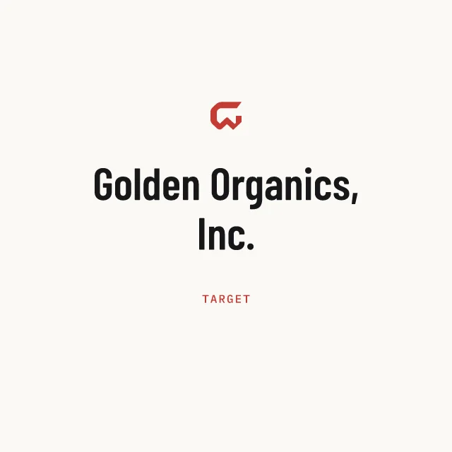 Target: Golden Organics, Inc.