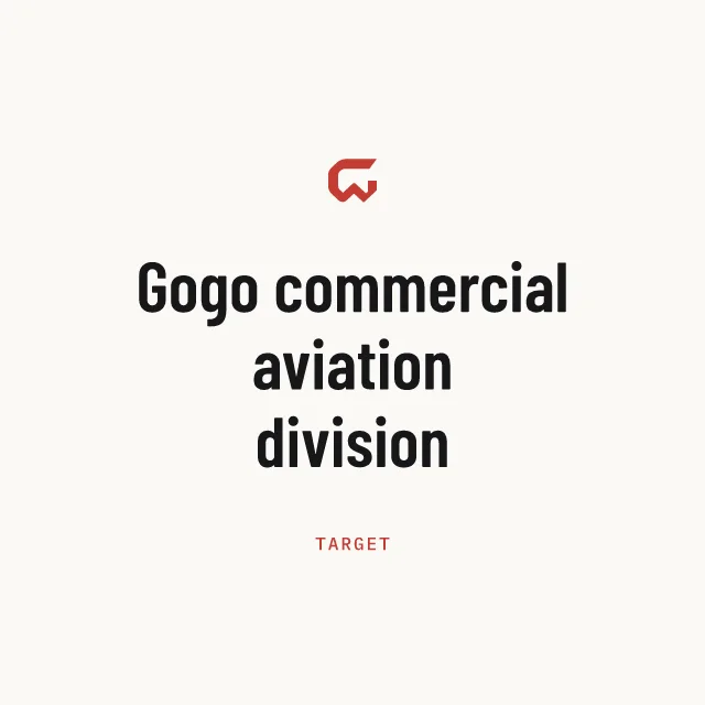 Target: Gogo commercial aviation division