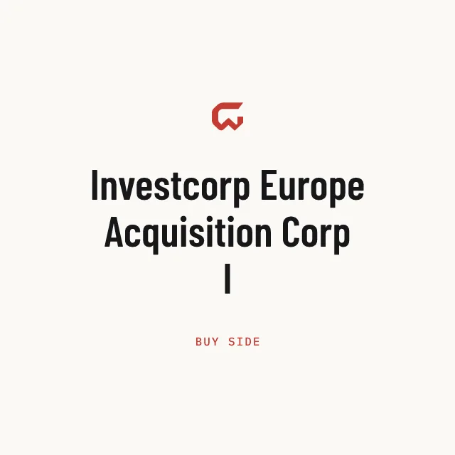 Buy side: Investcorp Europe Acquisition Corp I