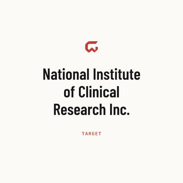 Target: National Institute of Clinical Research Inc.