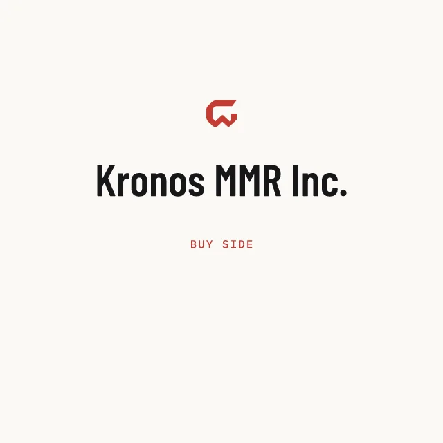 Buy side: Kronos MMR Inc.
