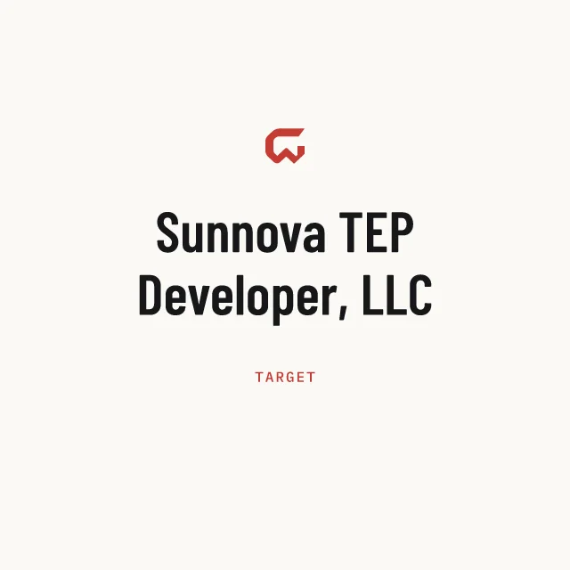 Target: Sunnova TEP Developer, LLC