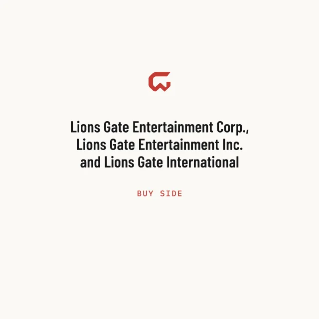 Buy side: Lions Gate Entertainment Corp., Lions Gate Entertainment Inc. and Lions Gate International Motion Pictures S.à.r.l