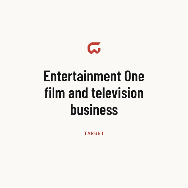 Target: Entertainment One film and television business