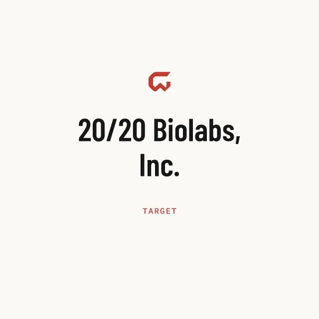 Target: 20/20 Biolabs, Inc.