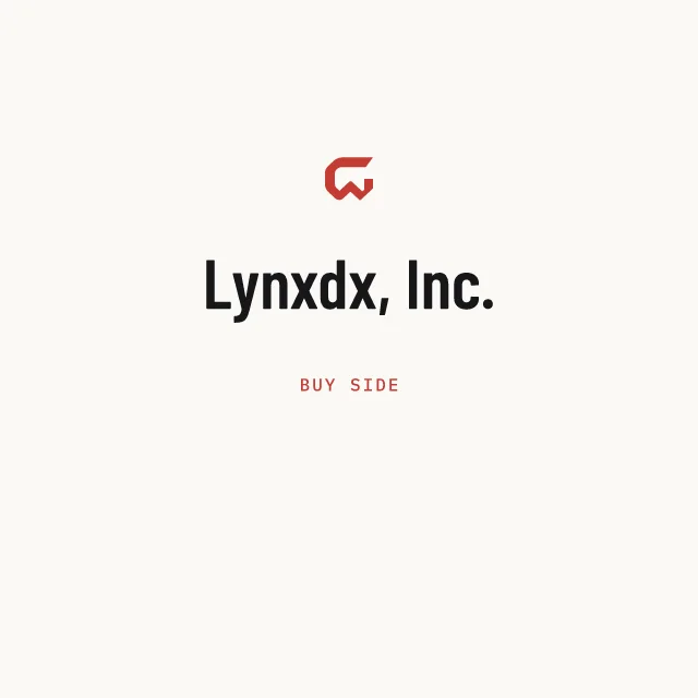 Buy side: Lynxdx, Inc.