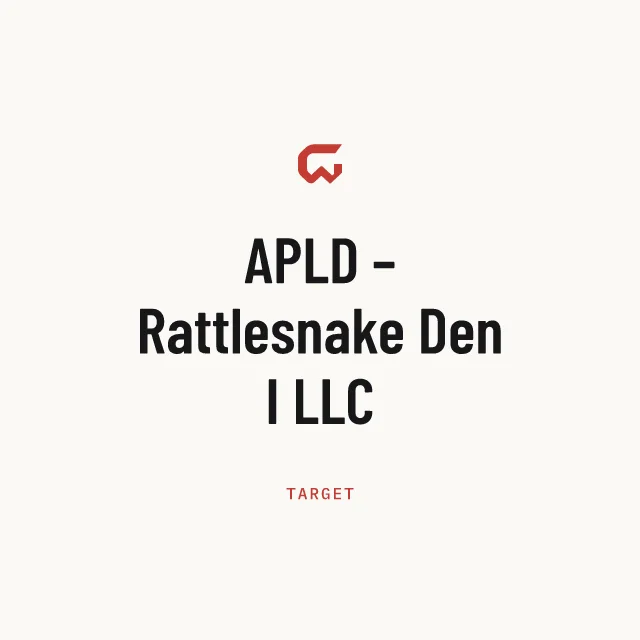 Target: APLD – Rattlesnake Den I LLC