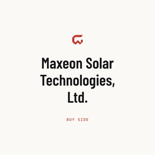 Buy side: Maxeon Solar Technologies, Ltd.