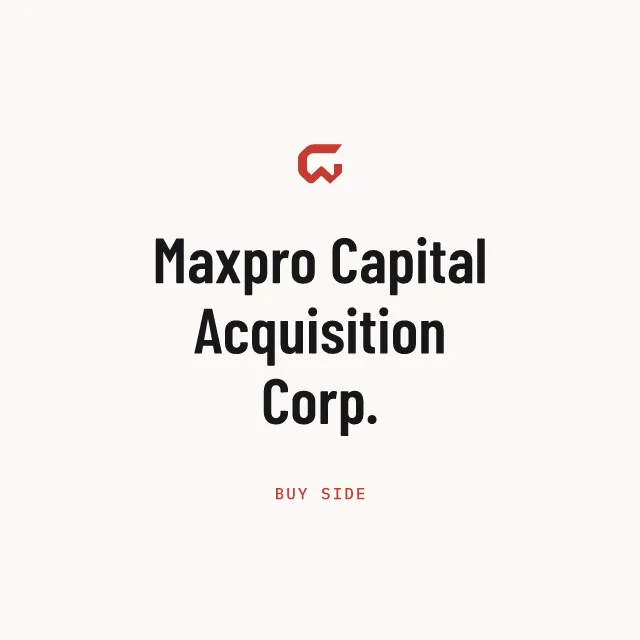 Buy side: Maxpro Capital Acquisition Corp.