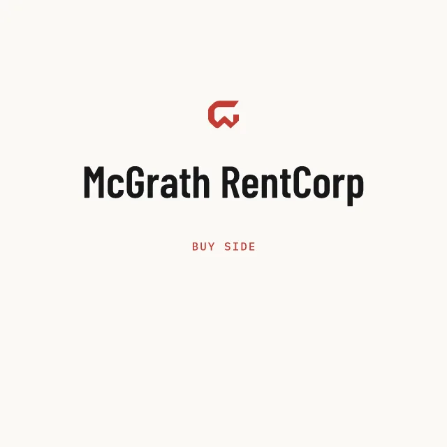 Buy side: McGrath RentCorp