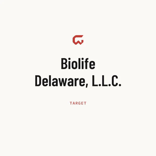 Target: Biolife Delaware, L.L.C.