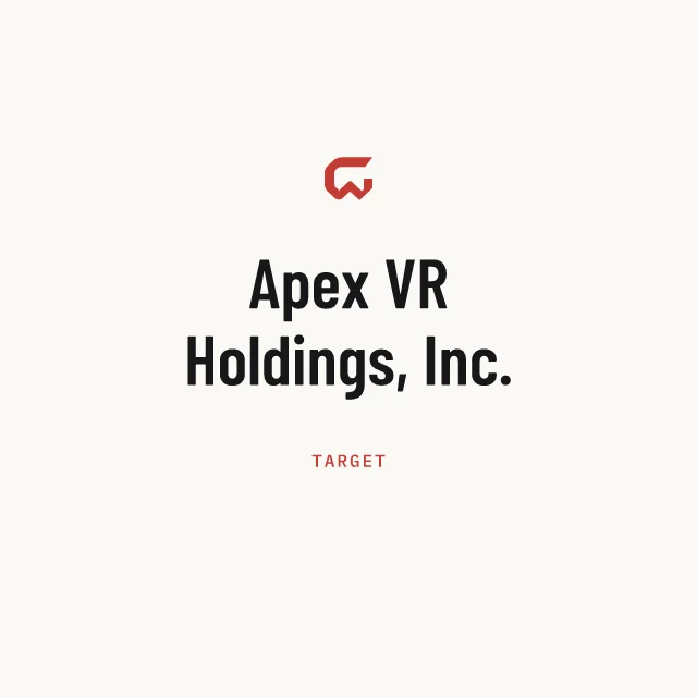 Target: Apex VR Holdings, Inc.