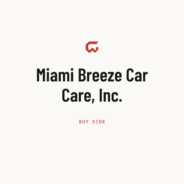 Buy side: Miami Breeze Car Care, Inc.