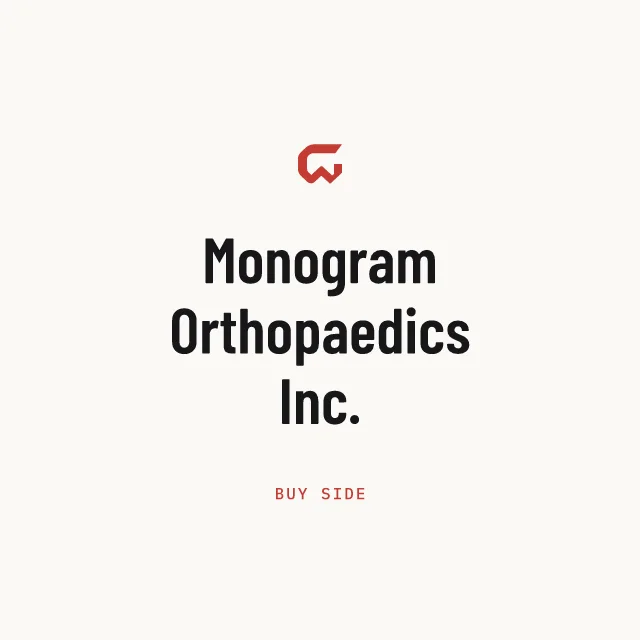 Buy side: Monogram Orthopaedics Inc.