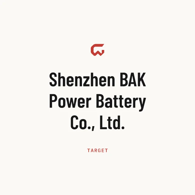 Target: Shenzhen BAK Power Battery Co., Ltd.