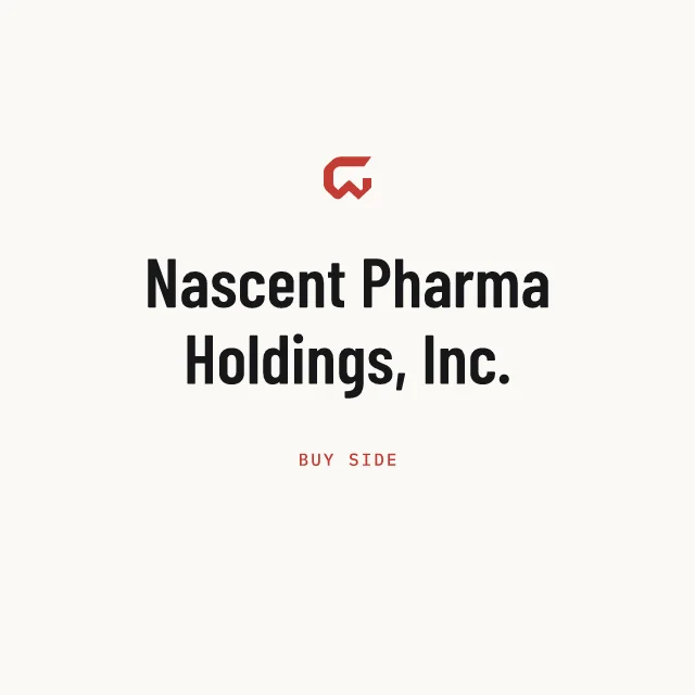 Buy side: Nascent Pharma Holdings, Inc.