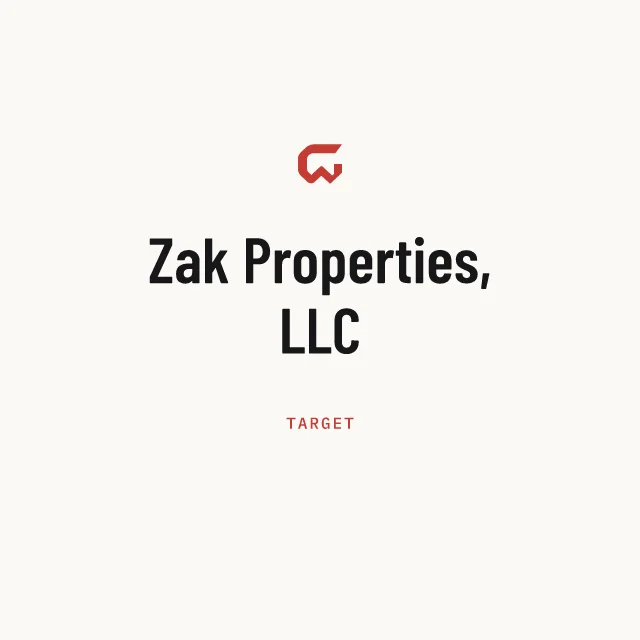 Target: Zak Properties, LLC