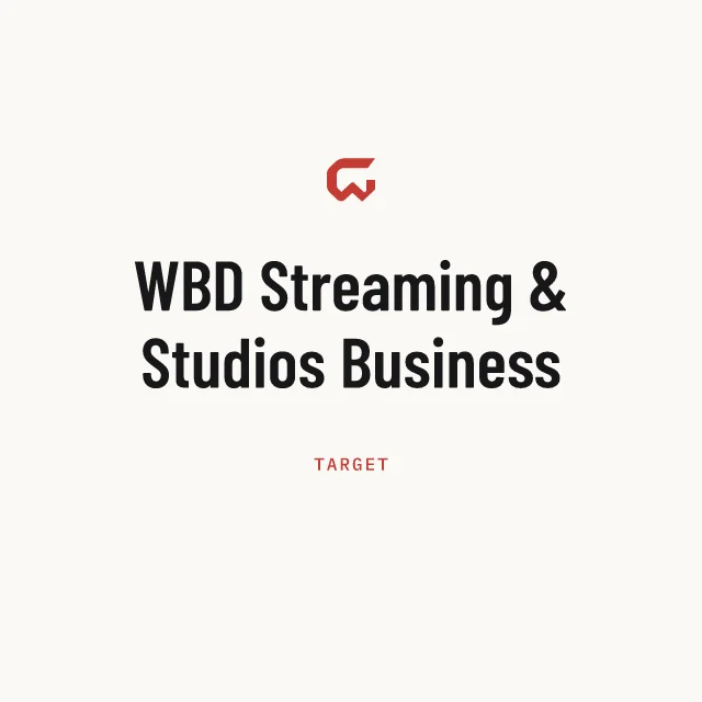 Target: WBD Streaming & Studios Business