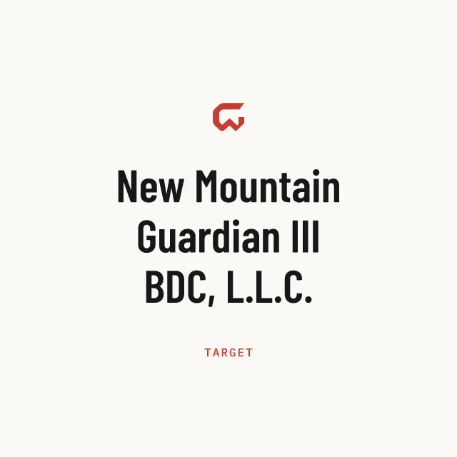 Target: New Mountain Guardian III BDC, L.L.C.