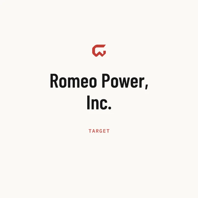 Target: Romeo Power, Inc.