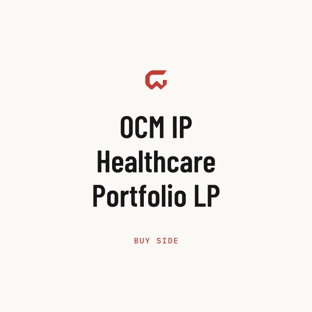 Buy side: OCM IP Healthcare Portfolio LP