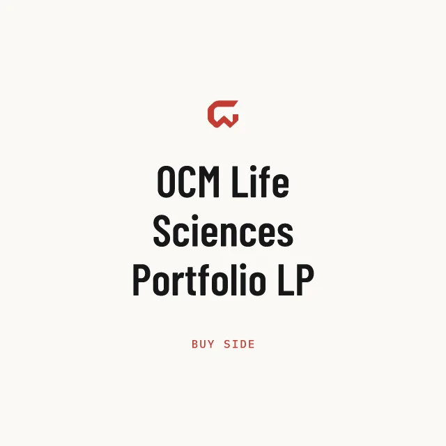 Buy side: OCM Life Sciences Portfolio LP