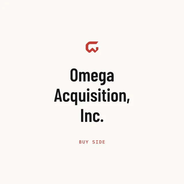 Buy side: Omega Acquisition, Inc.