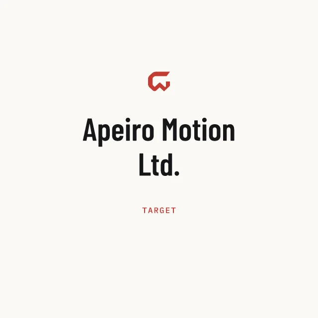 Target: Apeiro Motion Ltd.