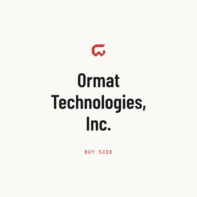 Buy side: Ormat Technologies, Inc.