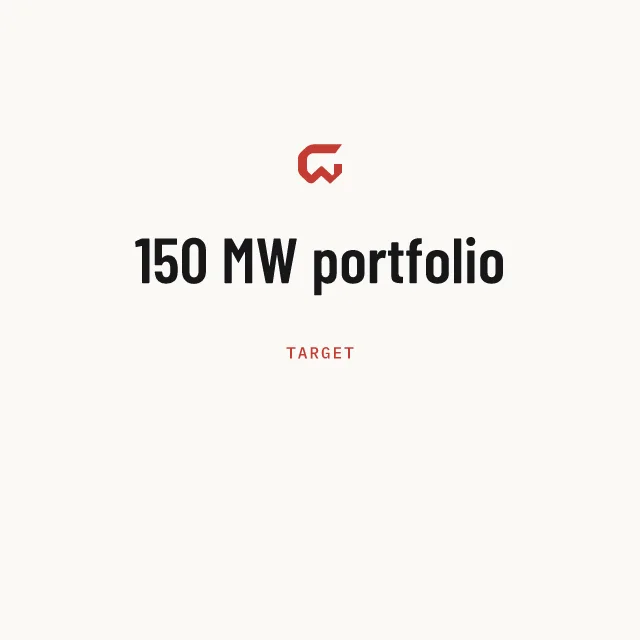 Target: 150 MW portfolio