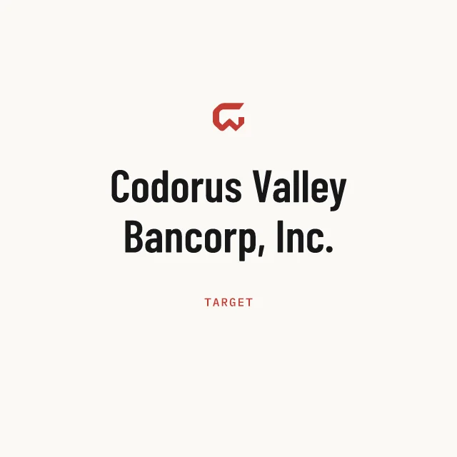 Target: Codorus Valley Bancorp, Inc.