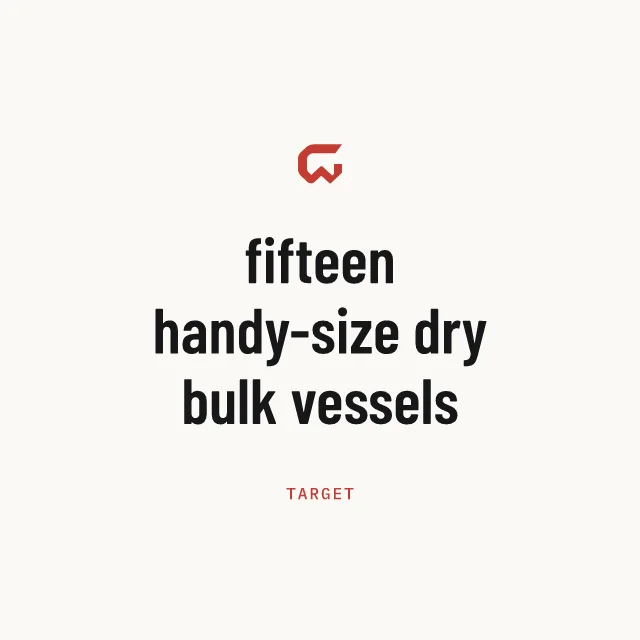 Target: fifteen handy-size dry bulk vessels