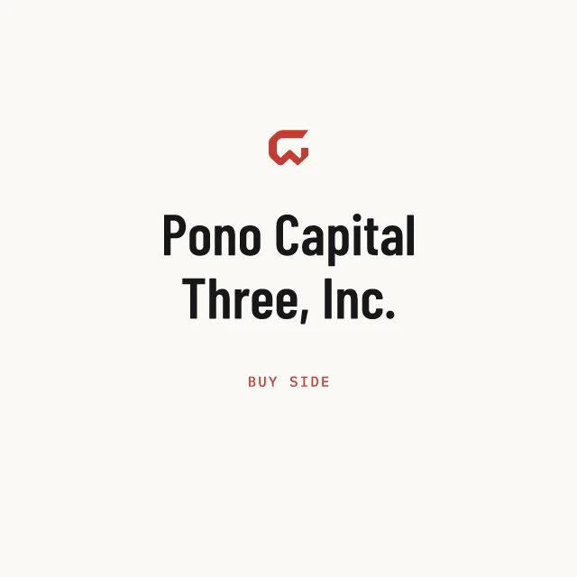 Buy side: Pono Capital Three, Inc.