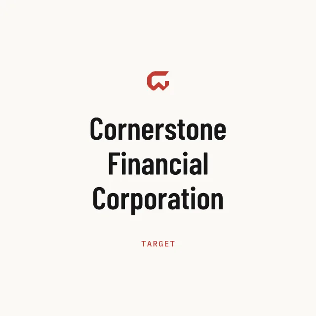 Target: Cornerstone Financial Corporation