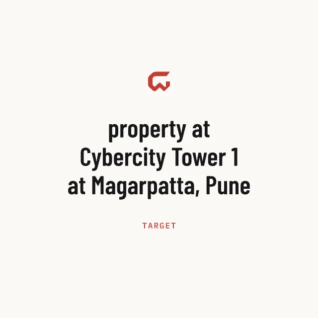 Target: property at Cybercity Tower 1 at Magarpatta, Pune