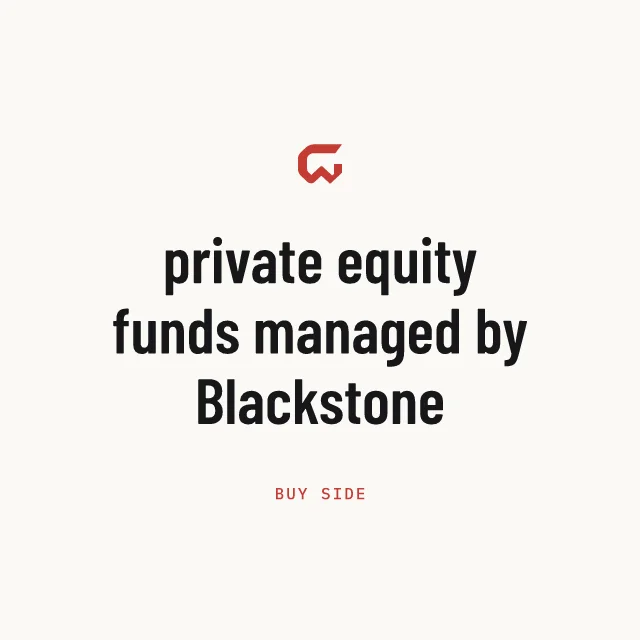 Buy side: private equity funds managed by Blackstone