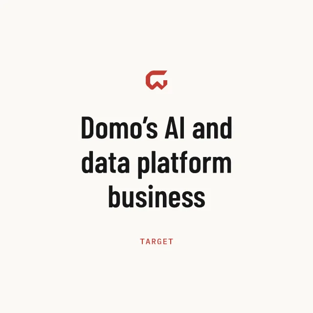 Target: Domo’s AI and data platform business