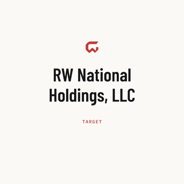 Target: RW National Holdings, LLC