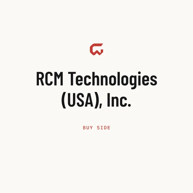 Buy side: RCM Technologies (USA), Inc.