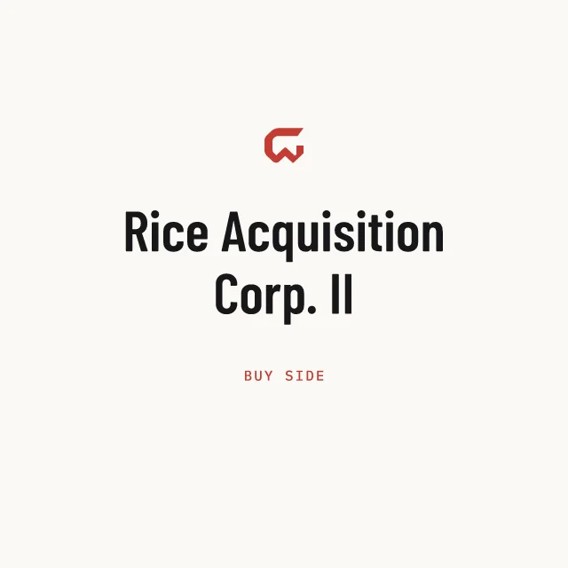 Buy side: Rice Acquisition Corp. II