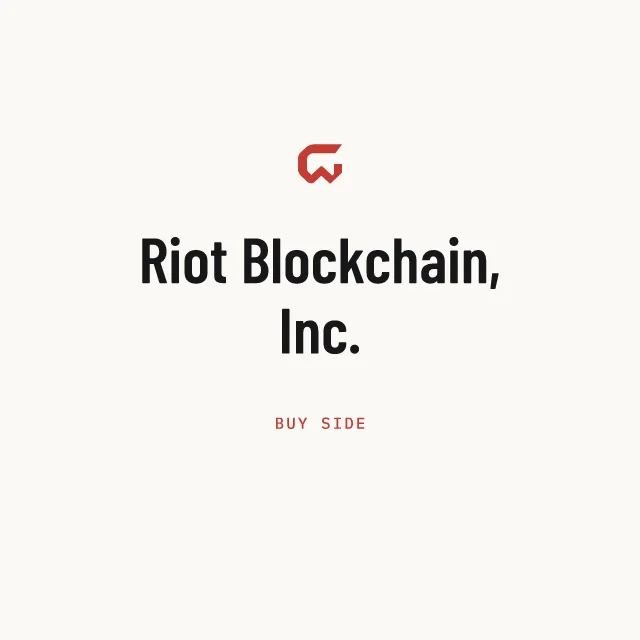 Buy side: Riot Blockchain, Inc.