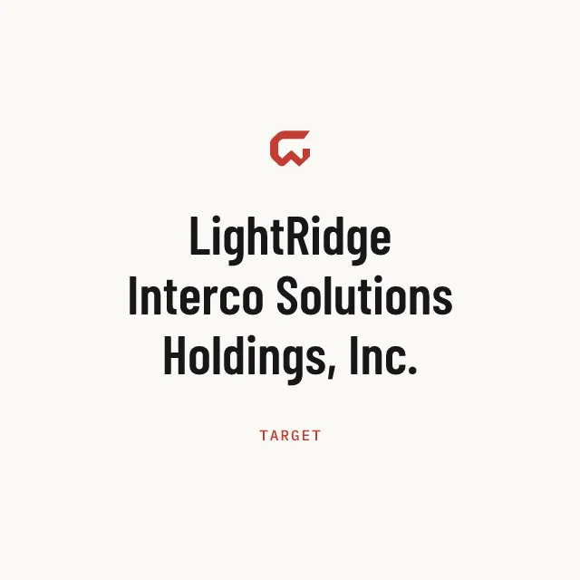 Target: LightRidge Interco Solutions Holdings, Inc.