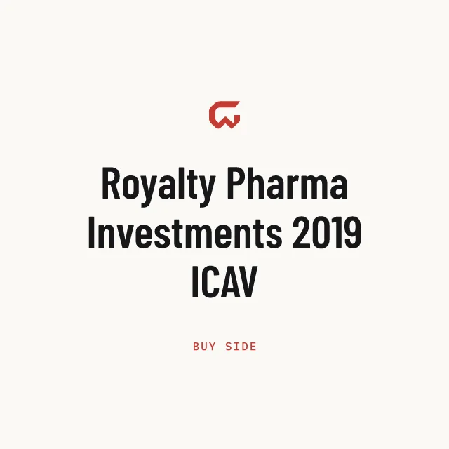 Buy side: Royalty Pharma Investments 2019 ICAV