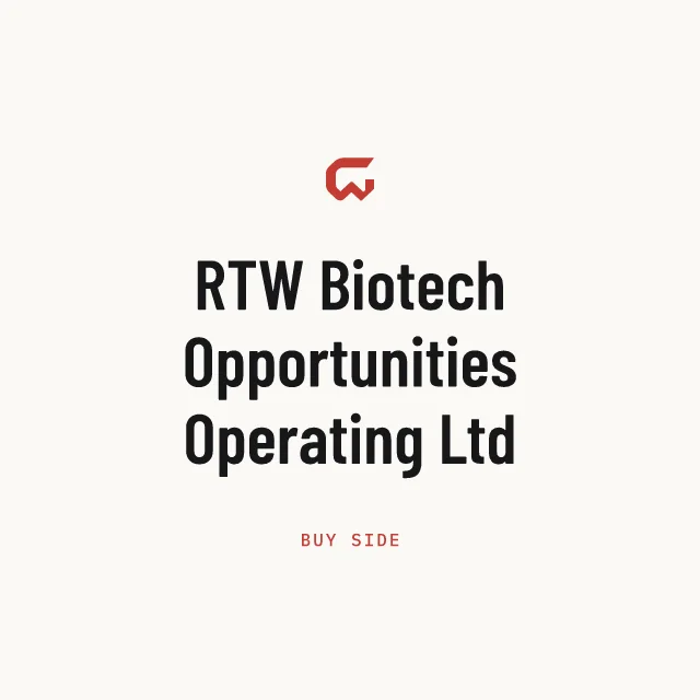Buy side: RTW Biotech Opportunities Operating Ltd